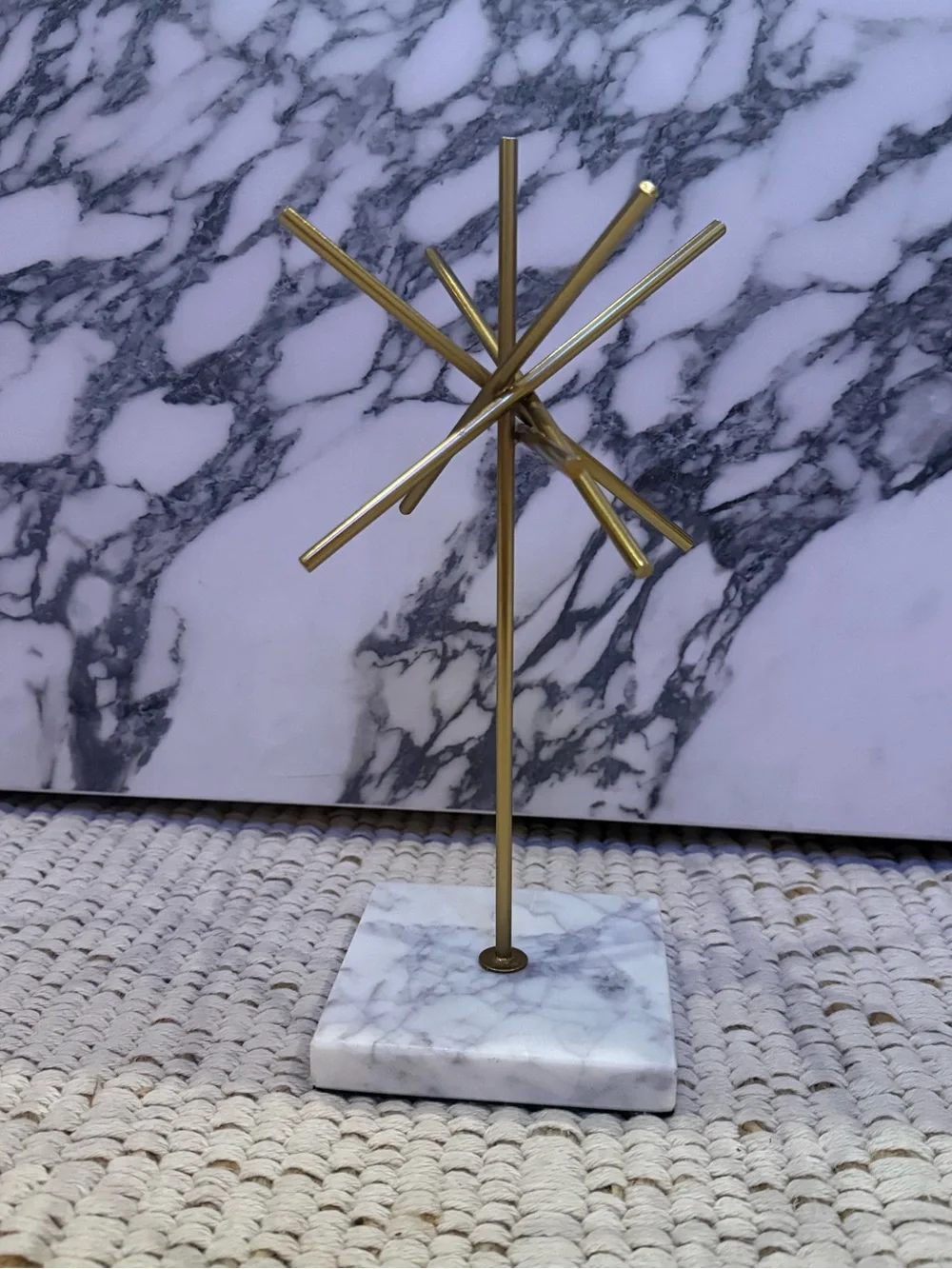 Studio McGee Threshold Tall Brass & Marble Starburst Object 10.25